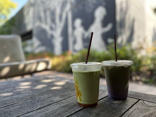 Matcha mango and ube matcha