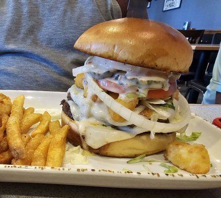 My husband got the cheese curd burger. So good!