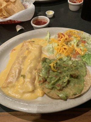 Number 7 -soft cheese tacos and a guacamole tostada.