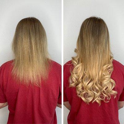 Before & After Hair Extensions.