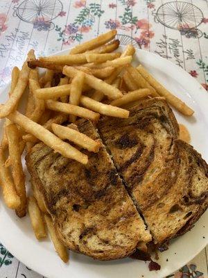 Reuben sandwich and fries