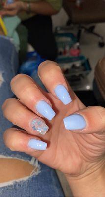 Baby blue coffin nails