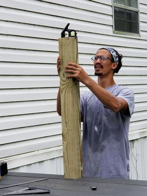 Starting the railings for the deck