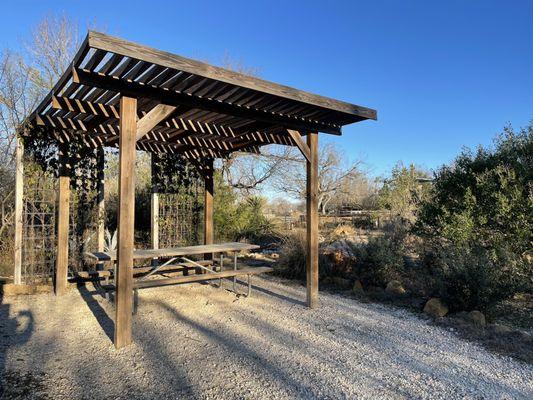 Picnic table at the trailhead