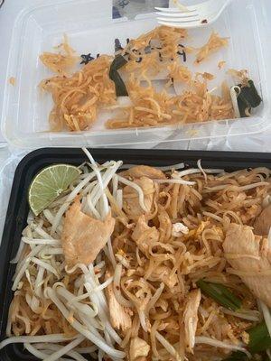 Overcooked Pad Thai noodles.