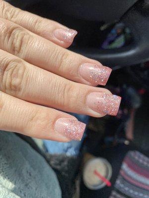 Rose gold glitter ombré