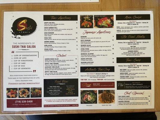 Menu front