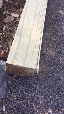 Splintering wood that they put down brand new