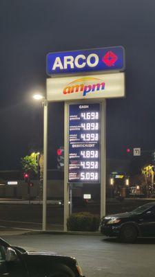 False advertising on gas prices.