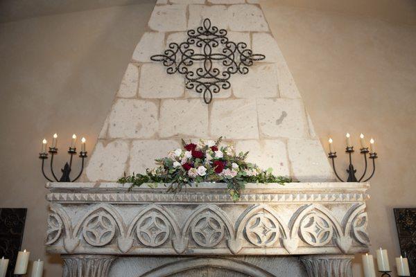 The beautiful mantle floral display  Photo Credit Melissa Shumway Photography