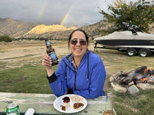 Relaxing at the campground.