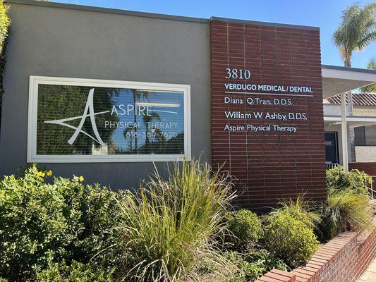 Outside of the building along La Crescenta Avenue