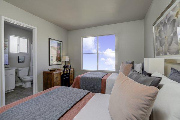 Large bedrooms with rooms to work, play, and live