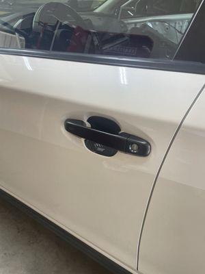 Satin black door handle wrap