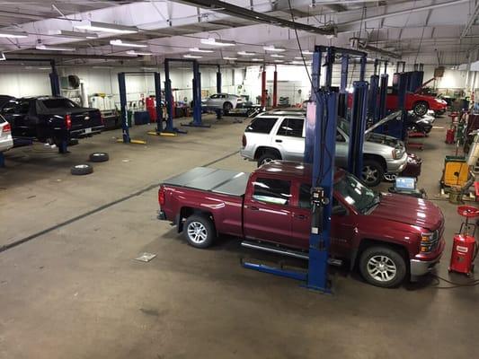 Inside the service department where we service dozens of cars every day!