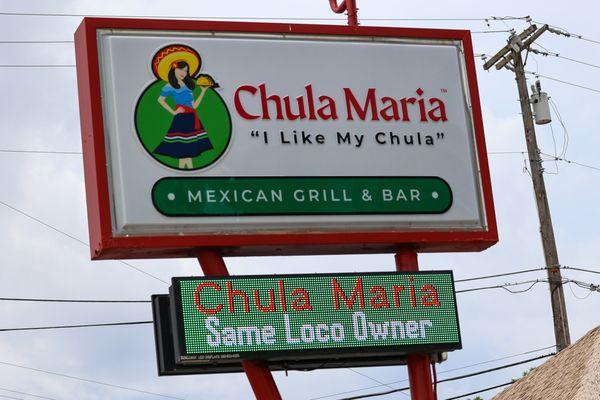 Same Great Taste, Now as Chula Maria Mexican Grill & Bar