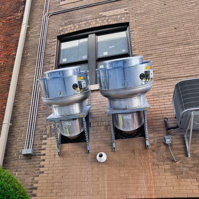 Exhaust fan installation for 6888 Kitchen Incubator at Dayton Arcade.