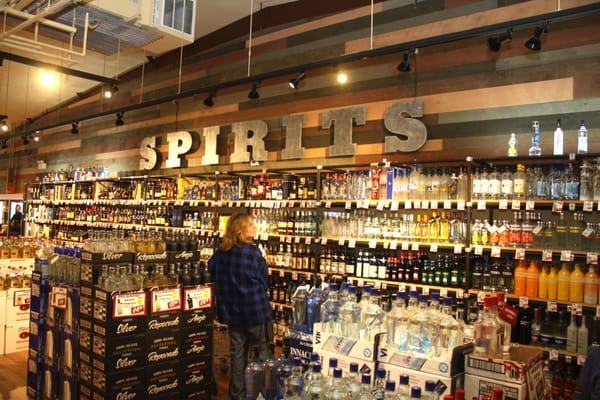 Newly renovated store- spirits wall