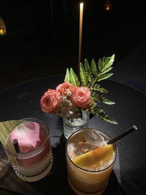 The Garden Elixer and the Flaming June with table Decor