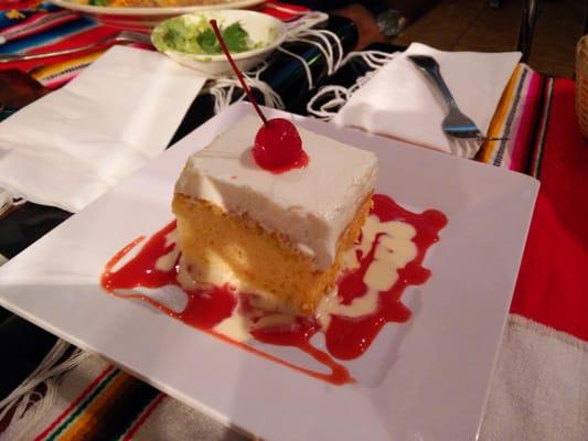 Tres leches cake at the end of a great meal!