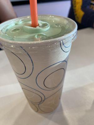 Mint chocolate chip milkshake