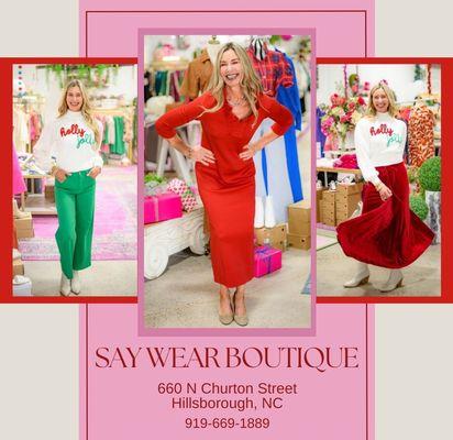 Christmas & Holiday is hitting the racks at Say Wear Boutique.