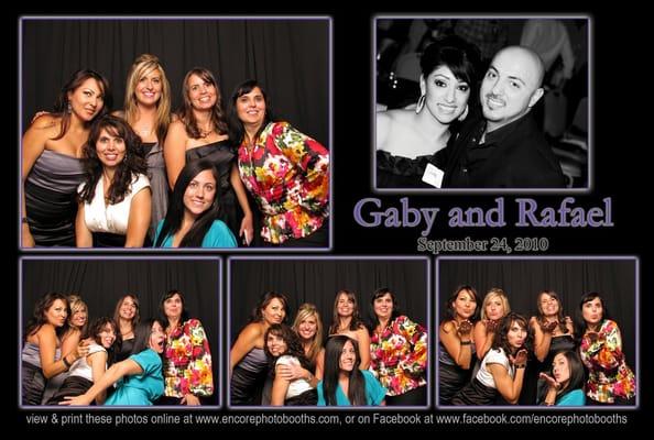 This is a great wedding favor layout from our 2-15  person group photo booth.