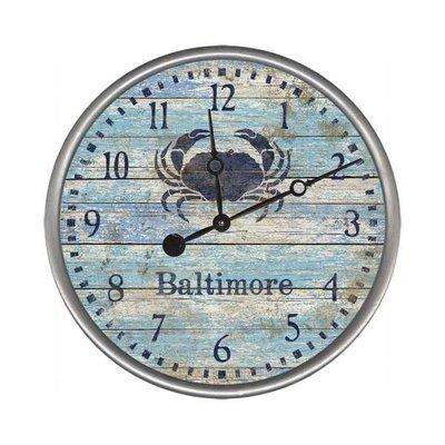 Blue Crab Distressed Wall Clock (customizable)