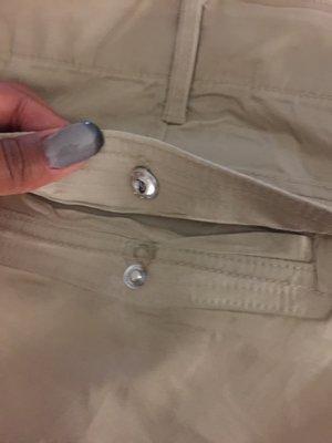 Pants won't button back up after dry cleaning then