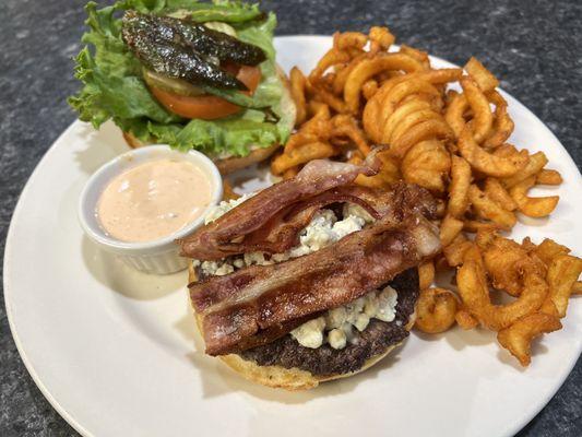 Blue cheese, grilled jalapeño bacon burger