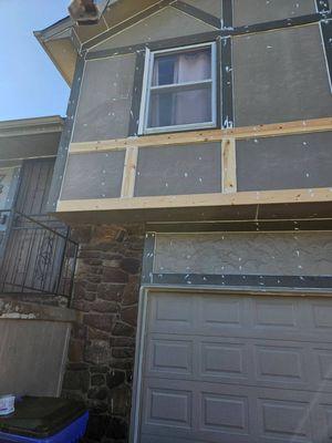 Standard wood rot repairs as part of an exterior painting project in Overland Park KS