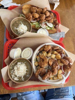 Shrimp Po Boy, Shrimp salad and gumbo