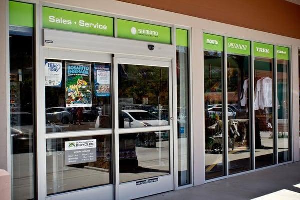 Retail window and wall signage.