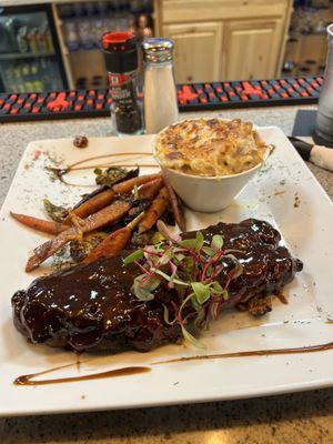 Meatloaf, roasted veggies and potatoes. Outstanding!