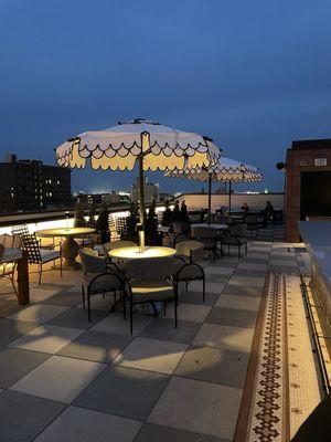 Outside terrace at night