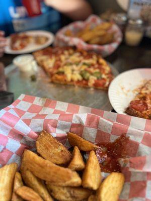 Pizza and wedges.