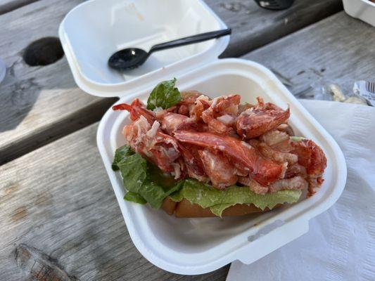 Connecticut lobster roll with melted butter