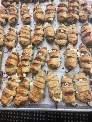 Puff pastry mummy Jalapenos Poppers