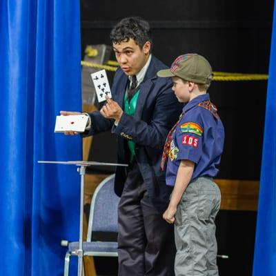 Performing for the Cub Scouts. Photo credit: Brian Jones.