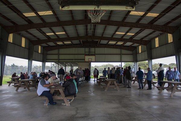 Men's retreat under pavilion