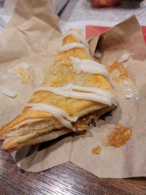 finish it off with one of Arby's trademark turnovers Apple. slightly heated yummo