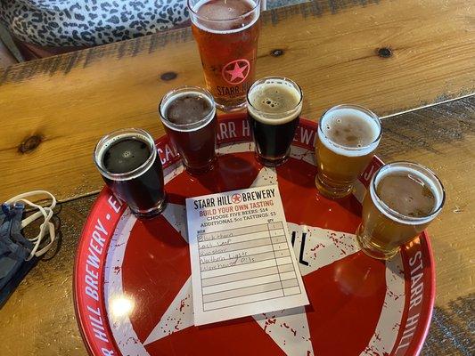 Beer flight for me and a sour for the wife.