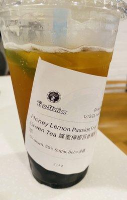 Honey lemon passion fruit green tea