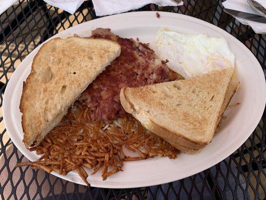 One egg and hash