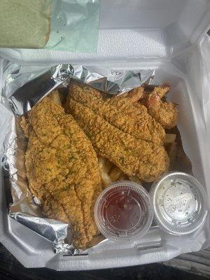 Catfish and Shrimp with Fries