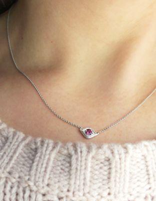 Pink Tourmaline Eye of Texas Necklace