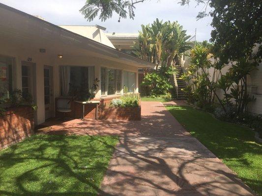 Gorgeous garden entrance from Rosecrans St.