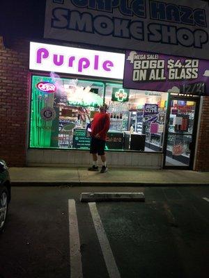 Lance waiting to get some juice at our go to spot for vape needs.