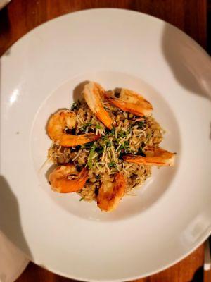 Wild Mushroom Risotto with Tiger Shrimp