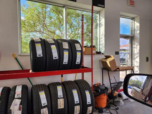 Tires in service lane